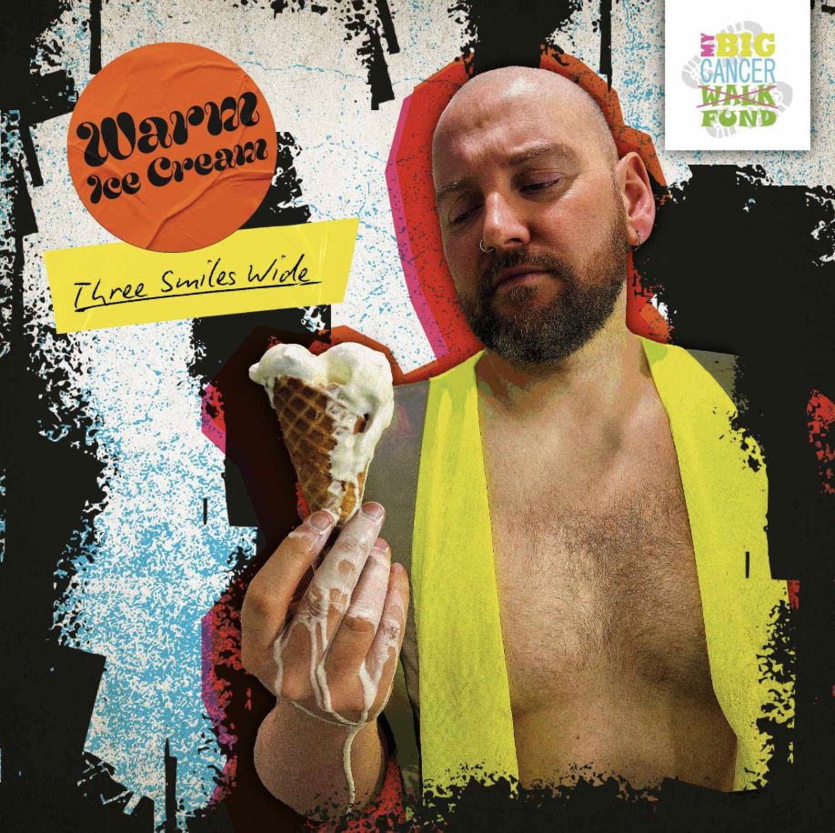 Man holding melting ice cream